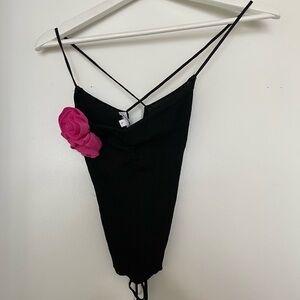 Two piece black knit set Superdown